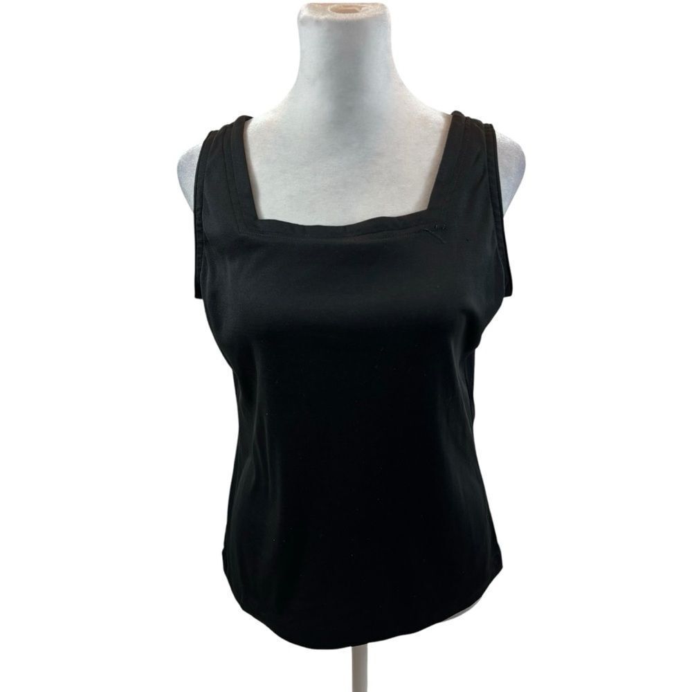 Ladies‎ Vintage Joanna Brand Black Square Neck Tank Top Size Large